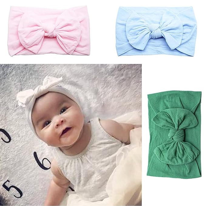 20PCS Baby Girls Headbands Soft Nylon Newborns Headbands 4.5inch Hair Bows Elastic Hairbands Hair Accessories for Newborns Infants Toddlers Girls Kids