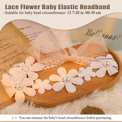 Bethynas Baby Girls Cute Bow-knot Headband Soft Lace Floral Hairbands Newborn Infant Toddlers Kids Hair Accessories (Style 9)