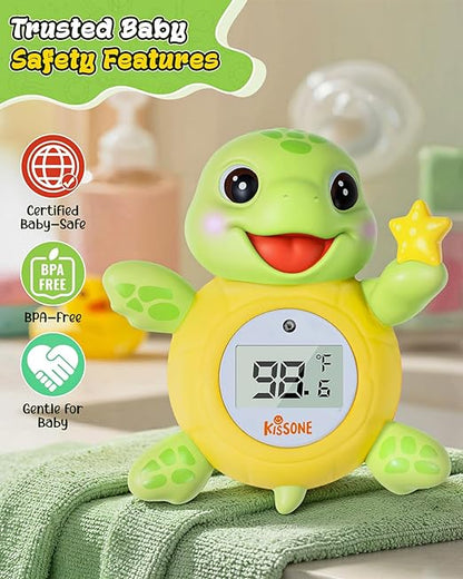 Baby Bath Thermometer, Digital Water Temperature Monitor for Newborns & Toddlers, Accurate Temperature Readings, BPA-Free, °F/°C, Floating Turtle Toy with Bath Water Safety