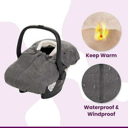 Buntting Bag Compatible with UPPAbaby Aria, Aria V2, Mesa, Mesa V2, Mesa V3 Infant Car Seats, Warm and Ultra-Plush Waterproof car seat Cover, Footmuff, Winter Cover Universal. nfant Car Seats