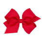 Wee Ones Girls' Classic Grosgrain Moonstitch Edge Hair Bow, No-Slip Hair Clip, Handmade, Red, Medium
