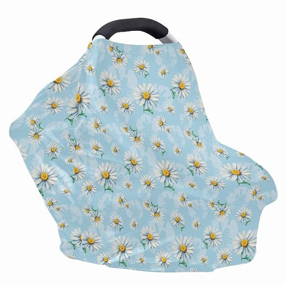 LedBack Floral Car Seat Covers Daisy Carseat Canopy for Babies Breastfeeding Covers, Boys and Girls Lightweight and Breathable Carseat Canopy
