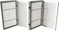 Pet Dog Gate Strong and Durable Freestanding Folding Acacia Hardwood Portable Wooden Fence Indoors or Outdoors by Urnporium (White Pet Gate, 4 Panel 30" Tall)