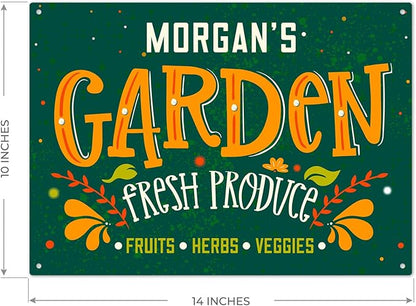 Custom Garden Signs, Personalized Sign for Garden, Ideal for Mom, Mother Or Christmas Gift Sign, 10x14 Inches, Rust Free .040 Aluminum, Fade Resistant, Made in USA by Sigo Signs