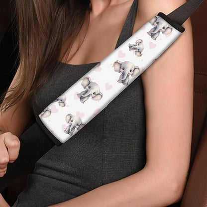 Car Seat Shoulder Strap Pads Seat Belt Pad Pink Seatbelt Covers Elephant Seat Belt Cover Pads Shoulder Pads for Straps Seat Belt Cushion for Kids Car Seat Pads for Straps Seatbelt Pad