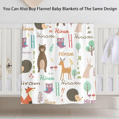 Personalized Name Car Seat Covers for Babies, Peekaboo Opening Car Seat for Baby Boys Girls, Multi Use Mom Nursing Breastfeeding Covers, Minky Carseat Canopy for Newborn Infant, Cute Animal