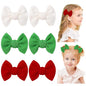 Choicbaby 6 PCS Baby Girls Christmas Hair Clips 3" Fabric Baby Hair Bows with Alligator Clips Christmas Girls Hair Bow Barrettes Accessories for Toddlers Kids Infant Teens