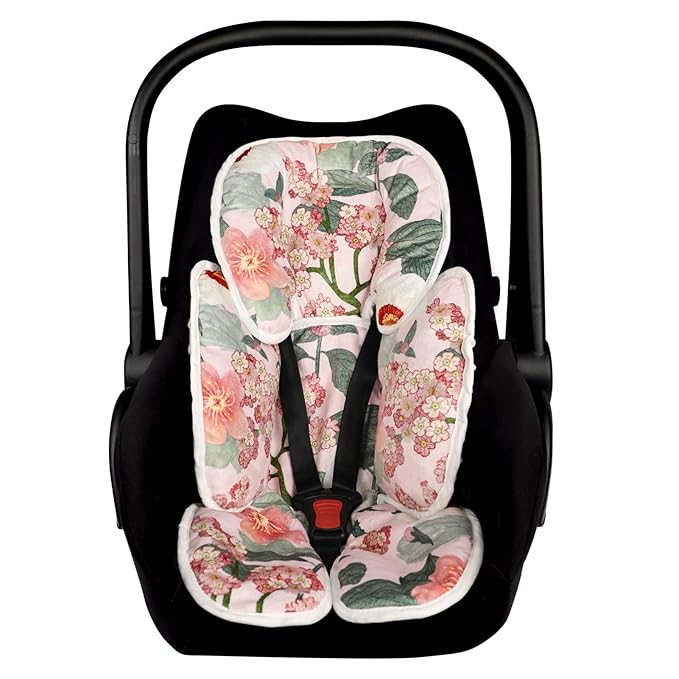 TANOFAR Infant Car Seat Head Support, Soft Baby Carseat Head & Body Support, Flower Baby Car Seat Insert Cushion for Newborn Boys