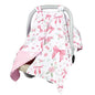 Baby Car Seat Cover, Peekaboo Opening Car Seat Canopy for Baby Girls Boys, Mom Nursing Breastfeeding Covers, Blanket for Infant, Pink Rose