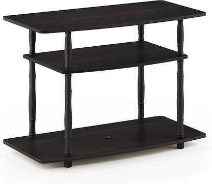 Furinno Turn-N-Tube No Tools 3-Tier Entertainment Center TV Stand for TV up to 32 Inch, Plastic Classic Tubes, Espresso/Black