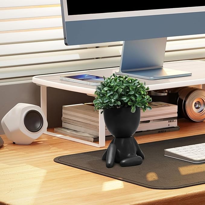 Zerzsy Cute Faux Succulent Desk Decor, Small Fake Plants Decor for Bedroom and Bathroom, Lovely Faux Succulent Desk Decoration for Office and Home - Set of 1
