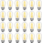 GvvooHome 24 Pack LED S14 Replacement Light Bulbs, Waterproof 1W Vintage Edison Bulbs for Outdoor Patio Backyard String Lights, Dimmable, E26 Regular Medium Screw Base, 2200K Warm White