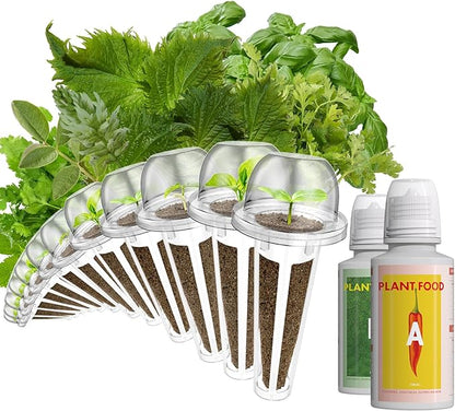 LYKOCLEAN Herb Pod for AeroGarden, idoo, Ahopegarden Hydroponics, 350+, Include Basil, Parsley, Mint, Cilantro(12-pods)