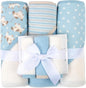 Jessica Simpson 6 Piece Printed Hooded Bath Towel and Washcloth Set for Infant, Newborns and Toddlers 3 – 24 Months for Bath Time, Showers, Lounge, Beach and Pool (6 Piece Puppies Print)