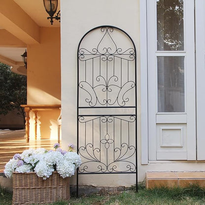 Trellis for Climbing Plants 70.8" H x 24.5" W Metal Iron Outdoor Wall Panel for Vines Flowers Elegant Garden Accent Decorative Structure 1 Pack