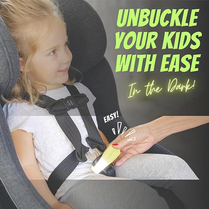 UnbuckleMe Car Seat Buckle Release Tool - New 2024 Glow in the Dark - Easy Opener Aid for Arthritis, Long Nails, Older Kids - Button pusher for infant, toddler car seats - As Seen on Shark Tank (2 Pk)