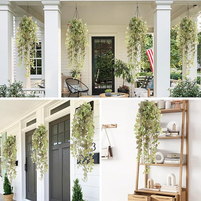 RECUTMS Ivy Garland Artificial Vines 43.3inch Fake Vines with Silk Green Leaves Hanging Plants Greenery Decoration for Home Outdoor Indoor Home Wall Garden Table Wedding Room Decor