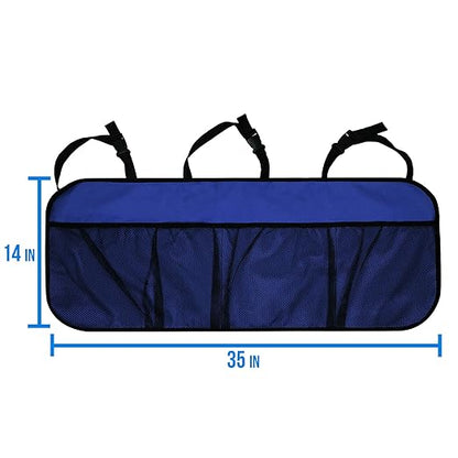FH Group E-Z Travel Multi-Pocket Trunk Organizer, (BLUE) Universal Fit, Waterproof Large Capacity Hanging Car Organizer Seat Back Protectors Multi-Pocket Car Travel Storage Durable Foldable Storage