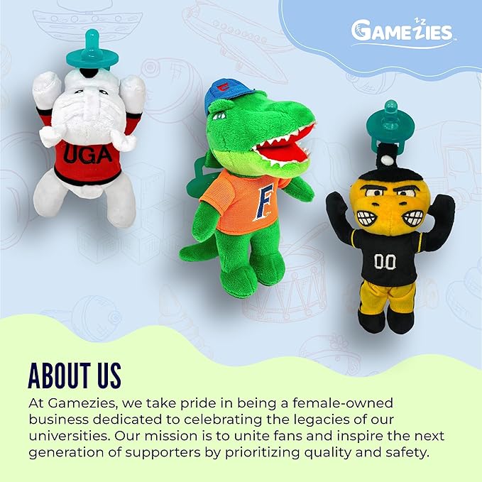 Gamezies Baby Boy and Girl Silicone Longhorn Plush Pacifier with Detachable Western Plush Toy Holder, CPSIA Tested, BPA-Free 0-6 Months