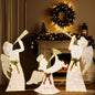 Christmas Outdoor Decorations Lighted Angel Family Set of 3 Christmas Warm Lights Outside Decor 5FT Angel with Trumpet, Outdoor Holiday Decorations for Home, Yard, Garden, Party