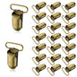 25 PCS 1" Suspender Clips Metal Pacifier Clip Holder for Pacifiers DIY Baby Girl Toy Bibs Garter Making Supplies (Bronze, Bulk)
