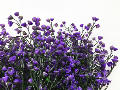 CATTREE Artificial Plants Shrubs Bushes, Plastic Fake Flowers Wedding Indoor Outdoor Home Garden Verandah Kitchen Office Table Centerpieces Arrangements Christmas Decoration - Deep Purple 4 pcs