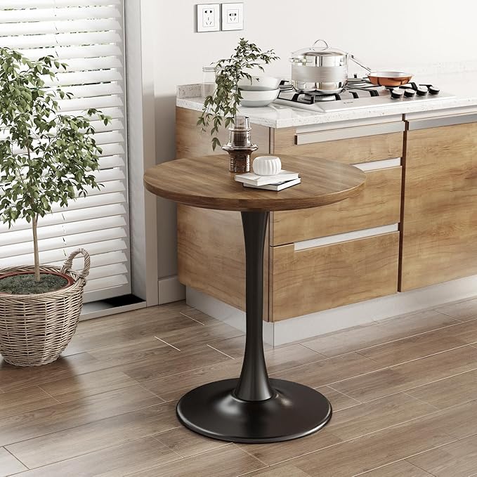 Round Table Modern Dining Table Tulip Round Kitchen Table Mid Century Wooden Coffee Table for Living Room 24 inch