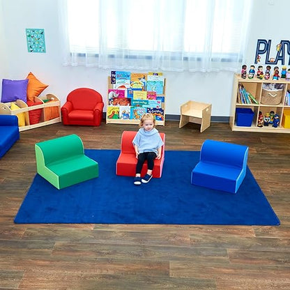 Children's Factory Library Trio Cozy Kids Chairs, Toddler Flexible Seating Classroom Furniture for Preschool or Daycare, 3-Pack