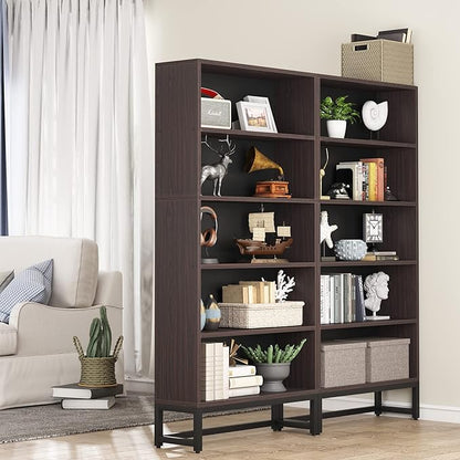 Tribesigns Tall Bookcase and Bookshelf, 70.8” Large Bookcases Organizer with 5-Tier Storage Shelves, Heavy Duty Free-Standing Library Bookshelf Shelving Unit for Living Room, Bedroom (Sandalwood)