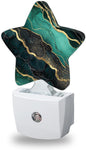Nightlight,Abstract Marble Decorative Night Lights Plug Into Wall,Green Golden Night Light with Auto Sensor for Bedroom,Nursery,Hallway,Stairway,Gifts