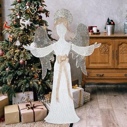 Christmas Outdoor Decorations Lighted Angel 48" Xmas LED Warm Lights Decor Indoor, Large Outdoor Holiday Decorations for Home, Yard, Garden, Porch
