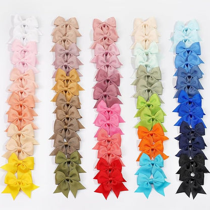 JOYOYO 60Pcs Baby Bows Alligator Hair Clips in 30 Pastel Colors, Barrettes and Bows for Baby Girls,Toddlers,Kids