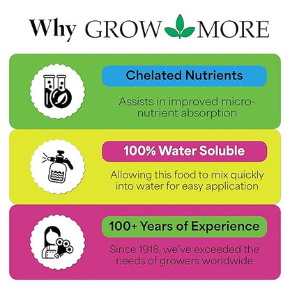 Grow More Super Bloomer 15-30-15 Fertilizer - 1.5lbs of Flower Fertilizer Bloom Booster - Flower Food for Flowers of All Types - Water-Soluble Bulb Food with Chelated Iron and Manganese