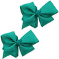 3 Inch Grosgrain Bow for Little Girls- Set of 2 (Teal Green)