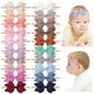 jollybows 3.35" 20pcs Baby Girls Bows Headbands Elastic Nylon Hairband Ribbon Bow Hair Accessories for Kids Toddlers Infants Newborn