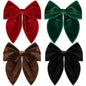 Christmas Hair Bows for Girls, 4 Pcs Velvet Bow Hair Clips Fable Hair Bows Christmas Hair Accessories for Little Girls Toddler Kids