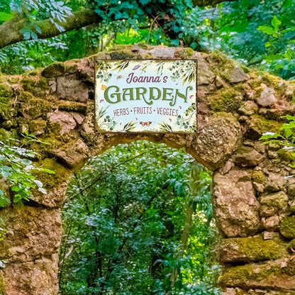 Custom Garden Sign, Christmas Present, Personalized Name for Vegetable Patch and Backyard Décor Sign, 10x14 Inches, Rust Free .040 Aluminum, Fade Resistant, Made in USA by Sigo Signs