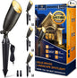 Gardenreet Brass Landscape Lighting - Low Voltage Spotlights Outdoor LED, 12V Wired Uplights, Waterproof Spot Lights, Antique Bronze for Outside Trees Without MR16 Bulb (4 Pack)