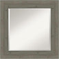 Amanti Art Grey Wall Mirror 27x27 Fencepost Grey Square Bathroom Mirror for Wall Decor Living Room, Medium Country Rustic Wood Frame, Hangs Horizonally and Vertically, Bathroom Decor, Beveled Edge