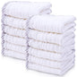 Cute Castle 12 Pack Muslin Baby Washcloths - Large 12'' by 12'' - Ultra Soft 100% Cotton - Super Absorbent Burp Cloths for Unisex, Boy, Girl -Stripe