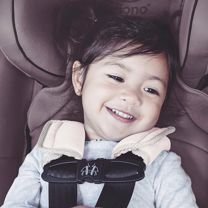 Diono Soft Wraps Car Seat Straps, Shoulder Pads for Baby, Infant, Toddler, 2 Pack Reversible Soft Seat Belt Cushion and Stroller Harness Covers Helps Prevent Strap Irritation, Pink