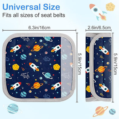 Seat Belt Cover Pad for Baby, Soft Seatbelt Cushion Covers for Kids 2Pcs Car Seat Strap Shoulder Pads for All Car Seats, Stroller, High Chair