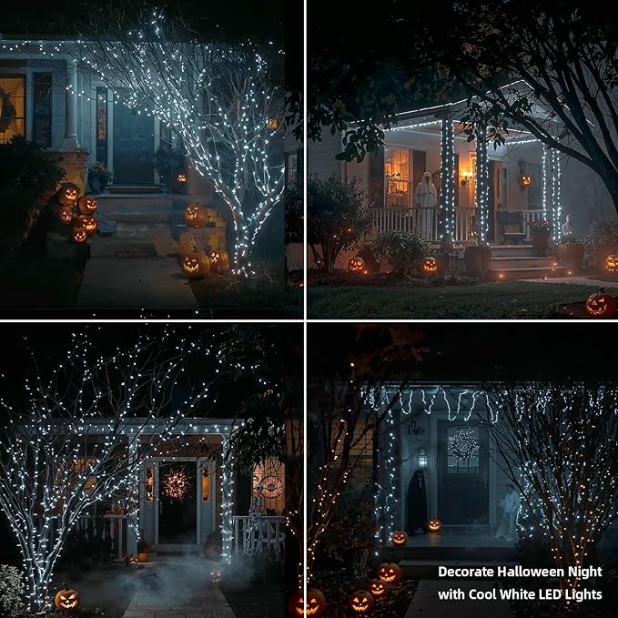 Etinga 200 LED String Lights 66ft Cool White, Plug in Fairy Lights with 8 Modes, Indoor Outdoor Christmas Lights for Bedroom Tree Patio Porch Wedding Holiday Decorations (Cool White, 200 LED 66ft)