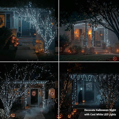 Etinga 200 LED String Lights 66ft Cool White, Plug in Fairy Lights with 8 Modes, Indoor Outdoor Christmas Lights for Bedroom Tree Patio Porch Wedding Holiday Decorations (Cool White, 200 LED 66ft)