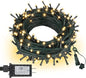 ASENEK Connectable Christmas String Lights 66FT 200 LED 8 Modes with Timer Decorative String Lights for Xmas Tree Patio Party Warm White