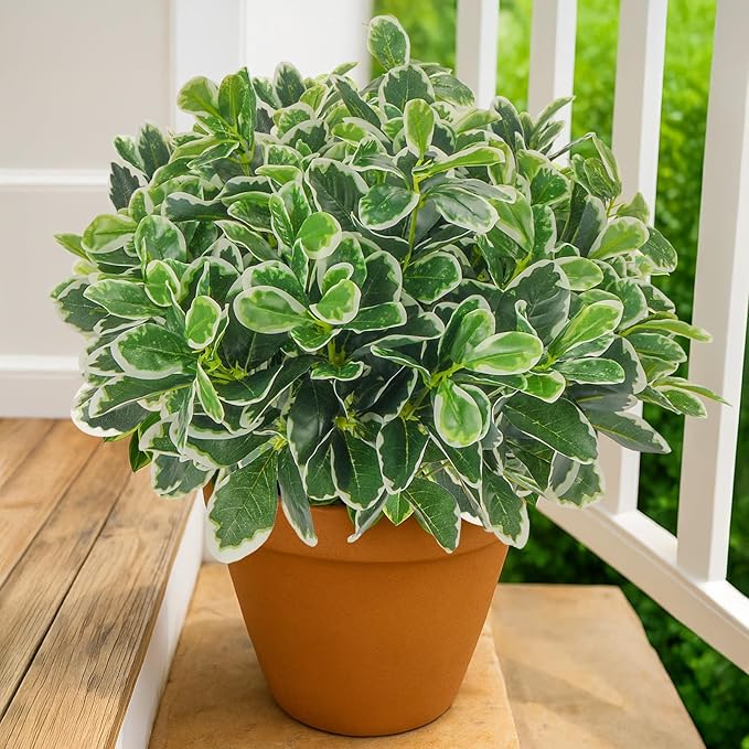 GTIDEA Faux Plants Outdoor Artificial Greenery 6Pcs Faux Greenery for Planters Fake Bushes Shrubs for Window Box Indoor Outside Garden Front Patio Yard Porch Décor