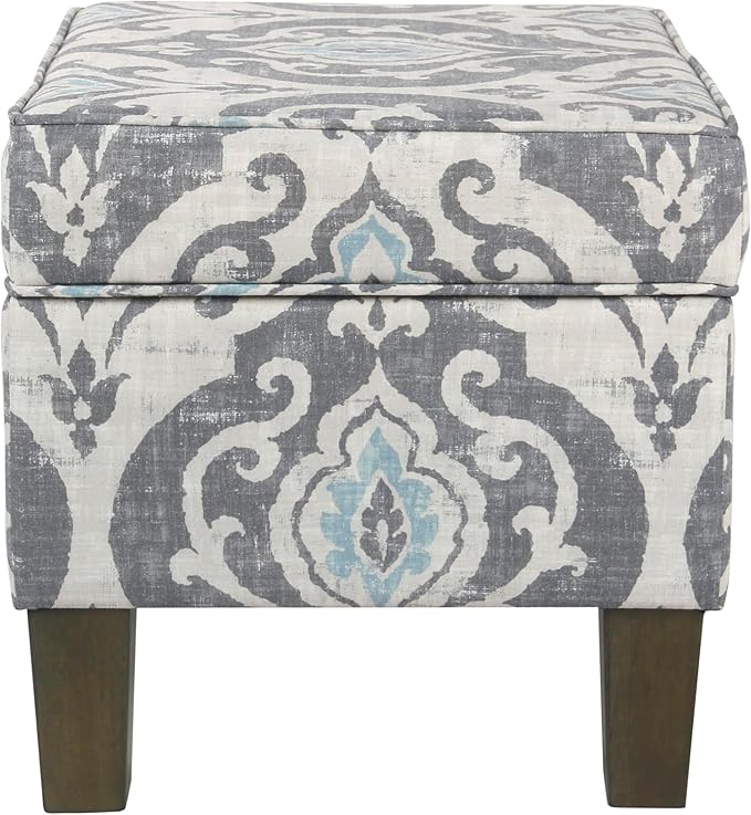 Home Decor | Dinah Collection Modern Storage Ottoman | Ottoman with Storage for Living Room & Bedroom(Blue Slate)