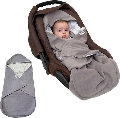 Car Seat Blankets for Babies Winter - Stroller Footmuff Carseat Cover Baby 5 Point Harness - Swaddle Bunting Bag Gift Christmas (White)
