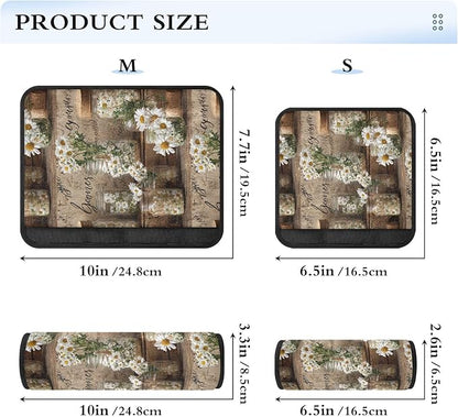 2 Pack Seatbelt Covers Seat Belt Cover Pad for Adults Boys Girls Car Seat Strap Covers Pads Cushion Universal Shoulder Strap Pad Protector for Backpack Camera Bag 10x7.7Inch Vintage Daisy Glass Jars
