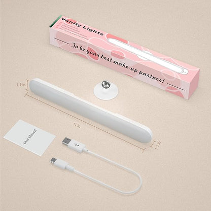 Benreom Wireless Vanity Lights for Mirror, Rechargeable Battery Operated Stick on Lamp, Adjustable Color Brightness & Angle Makeup Light, Cordless Magnetic LED Bar Renter Friendly Lighting Decor Gift